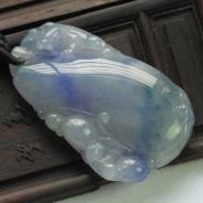 糯冰种紫罗兰缅甸翡翠福瓜挂件