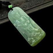 冰种晴水黄翡缅甸翡翠观音挂件
