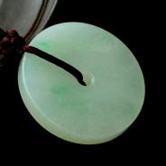 冰种飘翠缅甸翡翠平安扣挂件