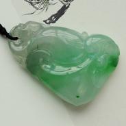 冰种飘翠缅甸翡翠如意挂件
