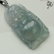 冰玻种晴水缅甸翡翠站佛挂件