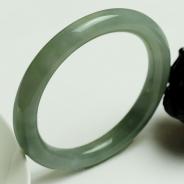 冰种晴水缅甸翡翠圆条手镯（54.9mm）