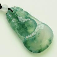 冰种飘花缅甸翡翠福禄寿挂件