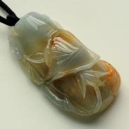 冰种黄翡缅甸翡翠节节高挂件