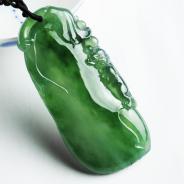 冰种飘花缅甸翡翠福瓜挂件