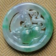 冰种紫罗兰飘翠缅甸翡翠马牌挂件