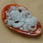 糯冰种晴水黄翡缅甸翡翠龙头挂件