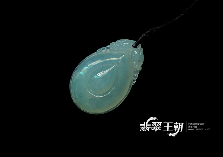 冰种晴水缅甸翡翠福在眼前挂件
