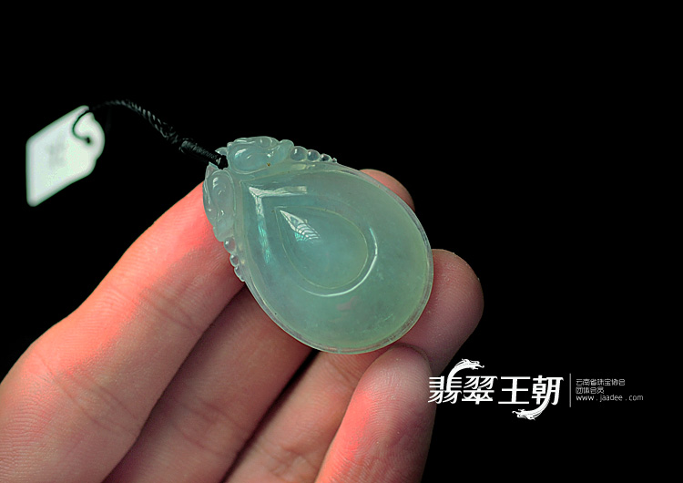 冰种晴水缅甸翡翠福在眼前挂件