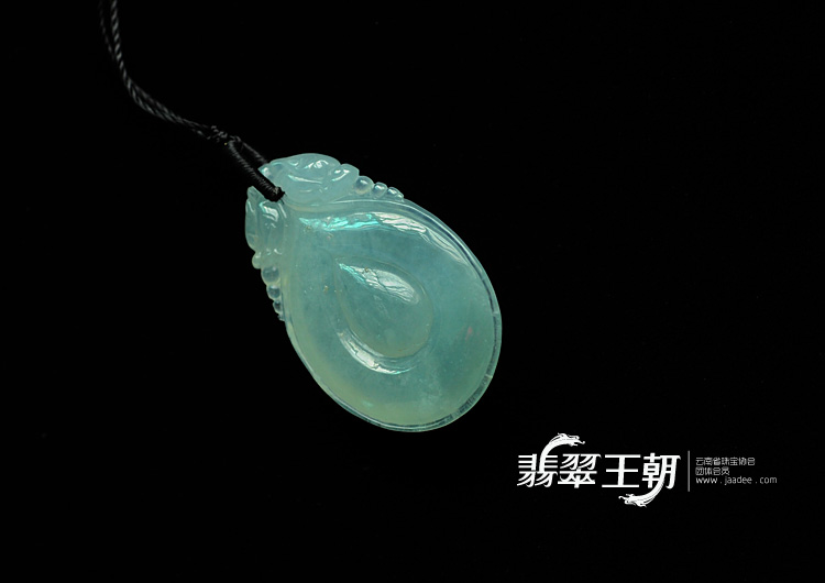 冰种晴水缅甸翡翠福在眼前挂件