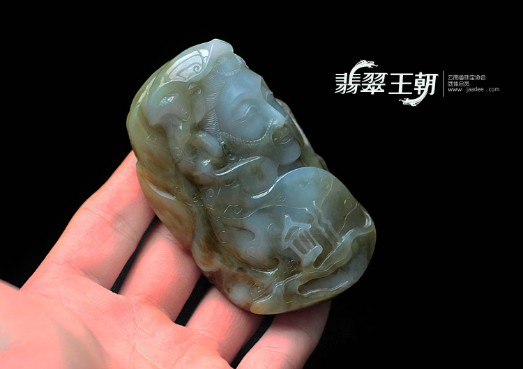 糯冰种黄翡缅甸翡翠天际之女手玩件