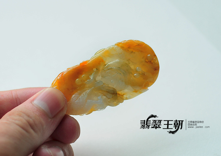 冰种黄翡缅甸翡翠鸟语花香挂件