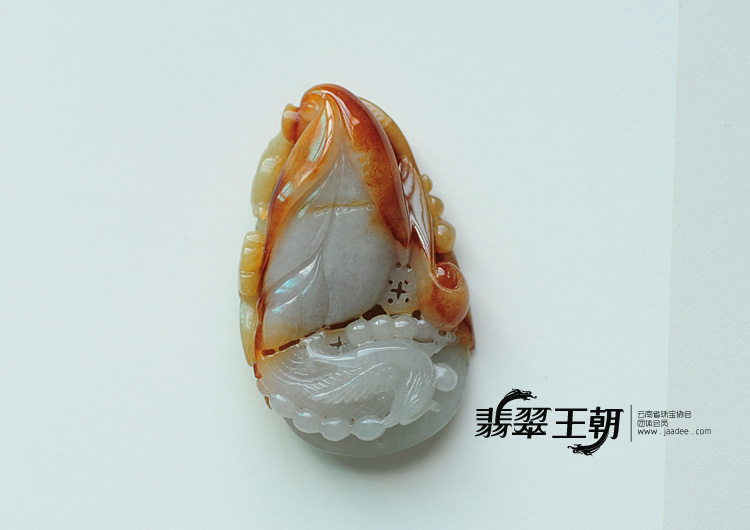 糯冰种黄翡缅甸翡翠玉兰花挂件