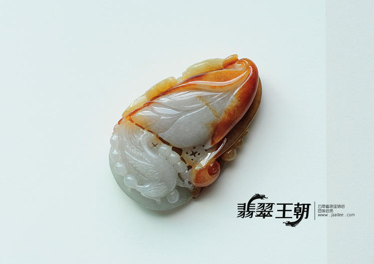糯冰种黄翡缅甸翡翠玉兰花挂件
