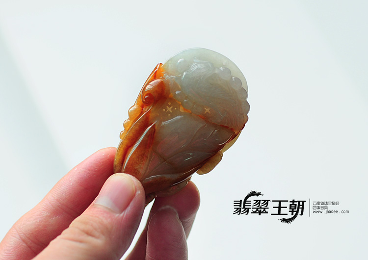糯冰种黄翡缅甸翡翠玉兰花挂件