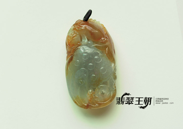 冰种黄翡缅甸翡翠金玉满堂挂件