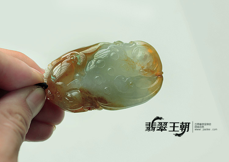 冰种黄翡缅甸翡翠金玉满堂挂件