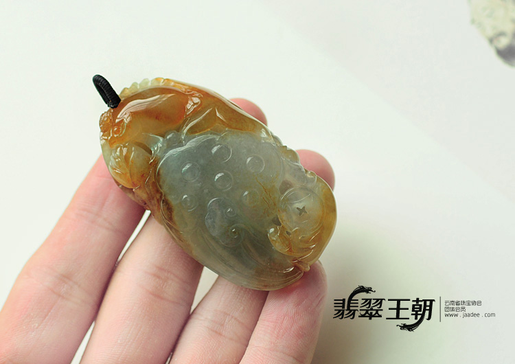冰种黄翡缅甸翡翠金玉满堂挂件