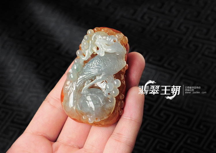 冰种红翡缅甸翡翠锦上添花挂件