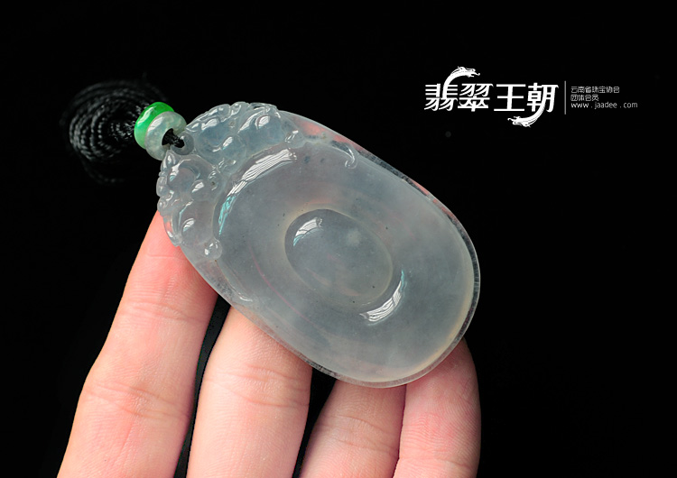 冰种缅甸翡翠福在眼前挂件