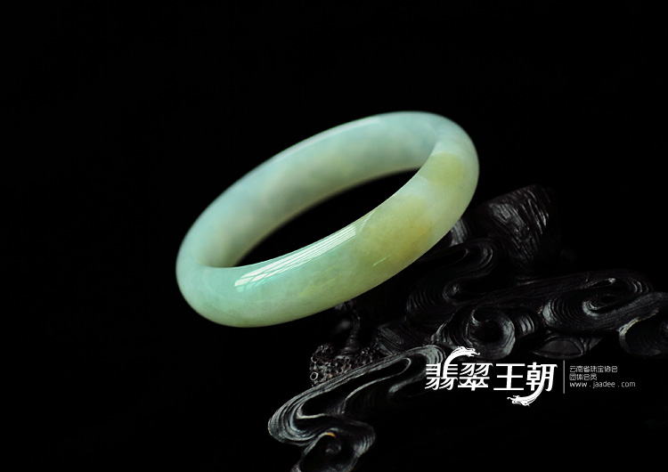 冰种晴水黄翡缅甸翡翠手镯(58.5)