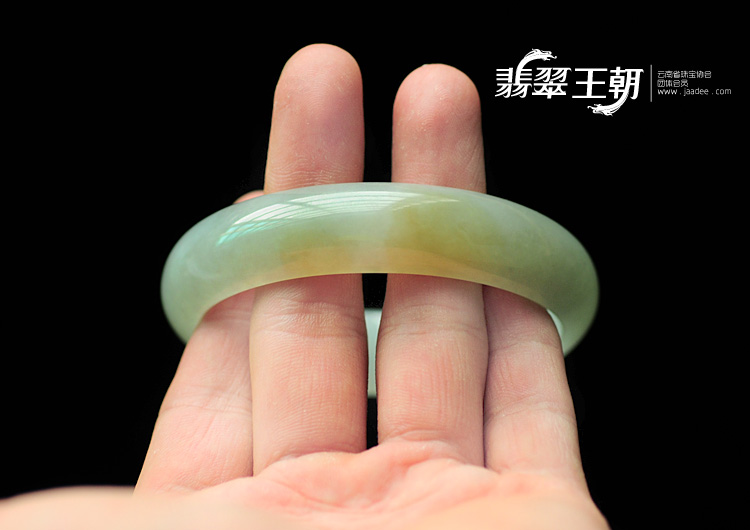 冰种晴水黄翡缅甸翡翠手镯(58.5)