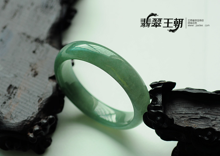 冰种油青缅甸翡翠手镯(57mm)