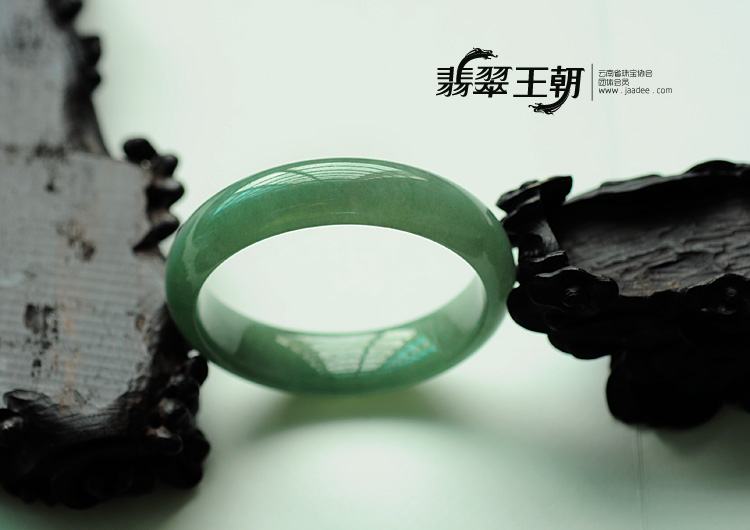冰种油青缅甸翡翠手镯(57mm)