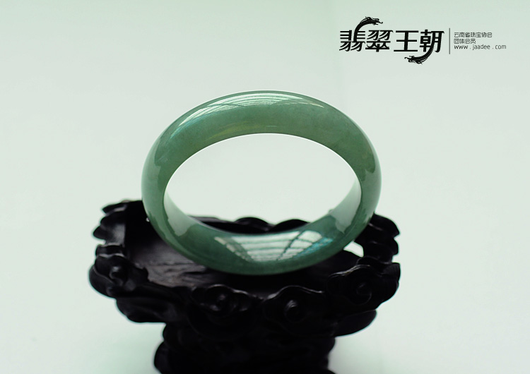 冰种油青缅甸翡翠手镯(57mm)
