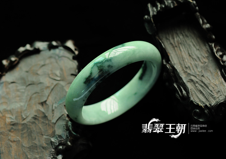 细糯种飘花缅甸翡翠手镯(55.8)