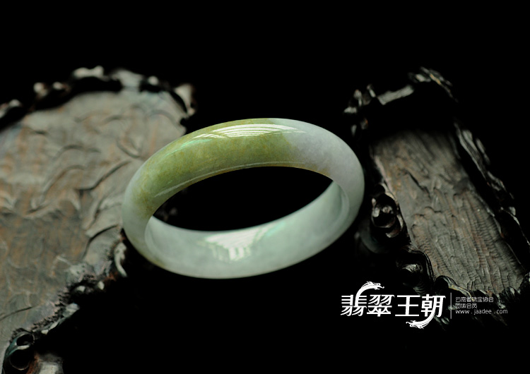 糯冰种淡紫罗兰黄翡缅甸翡翠手镯(57.3)