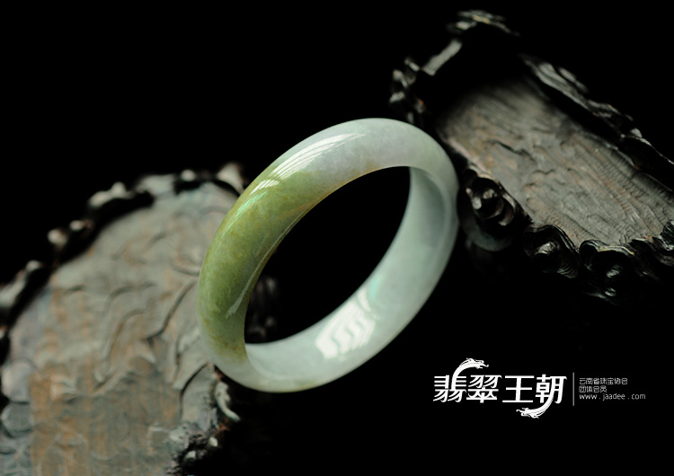糯冰种淡紫罗兰黄翡缅甸翡翠手镯(57.3)