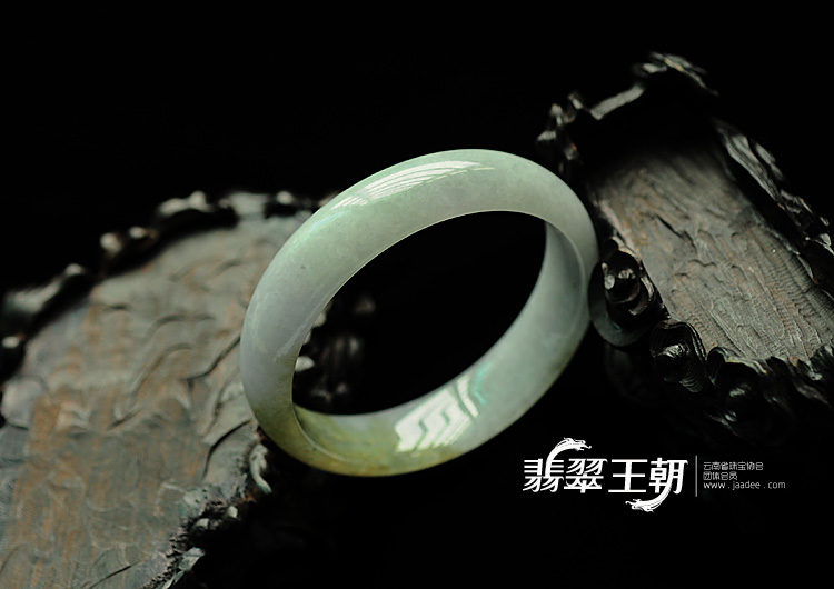 糯冰种淡紫罗兰黄翡缅甸翡翠手镯(57.3)