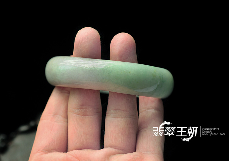 糯冰种淡紫罗兰青色缅甸翡翠手镯(57.5)