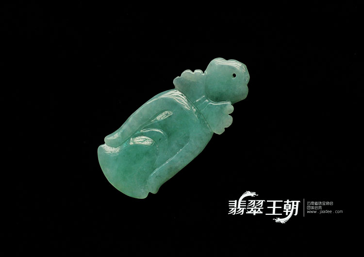 糯冰种蓝晴水缅甸翡翠财神挂件