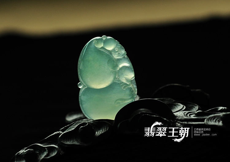 冰种晴水缅甸翡翠福禄寿挂件
