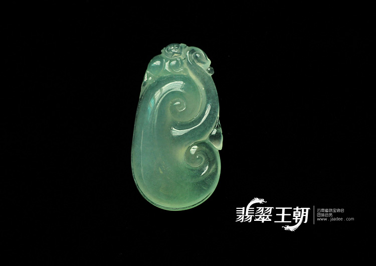 冰种晴水缅甸翡翠如意寿挂件