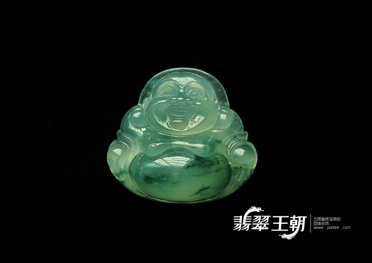 冰种飘花缅甸翡翠玉佛挂件