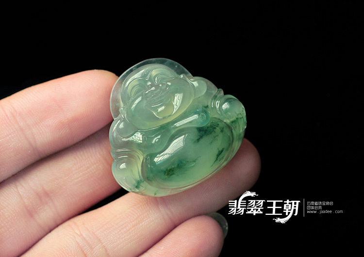 冰种飘花缅甸翡翠玉佛挂件
