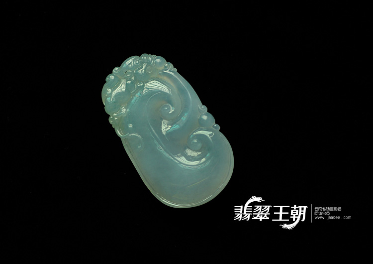 冰种紫罗兰飘花缅甸翡翠如意寿挂件