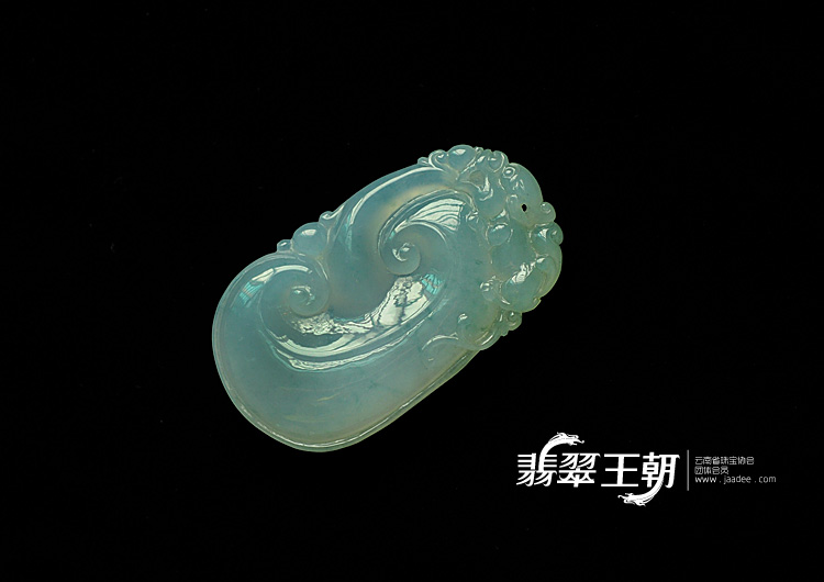 冰种紫罗兰飘花缅甸翡翠如意寿挂件