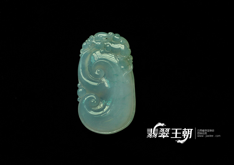 冰种紫罗兰飘花缅甸翡翠如意寿挂件