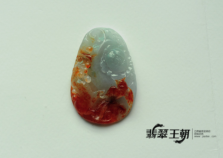 冰种红翡缅甸翡翠鸟语花香挂件