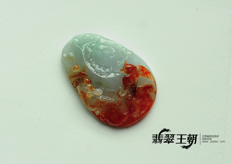 冰种红翡缅甸翡翠鸟语花香挂件