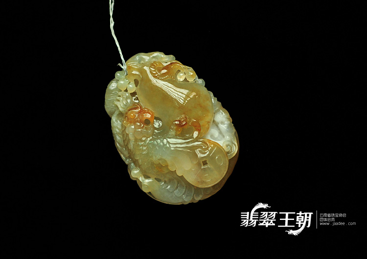 冰种黄翡缅甸翡翠英明神武挂件