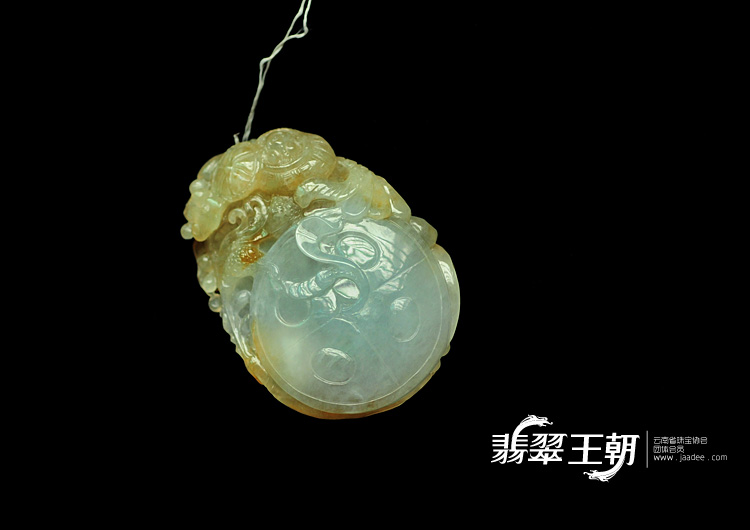 冰种黄翡缅甸翡翠英明神武挂件