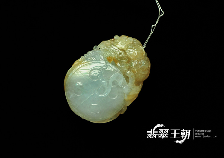 冰种黄翡缅甸翡翠英明神武挂件