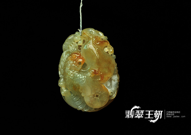 冰种黄翡缅甸翡翠英明神武挂件