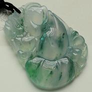 冰种飘花缅甸翡翠福禄寿挂件