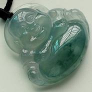冰种飘花缅甸翡翠玉佛挂件